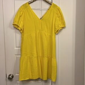 Gap bright yellow gauze dress xl